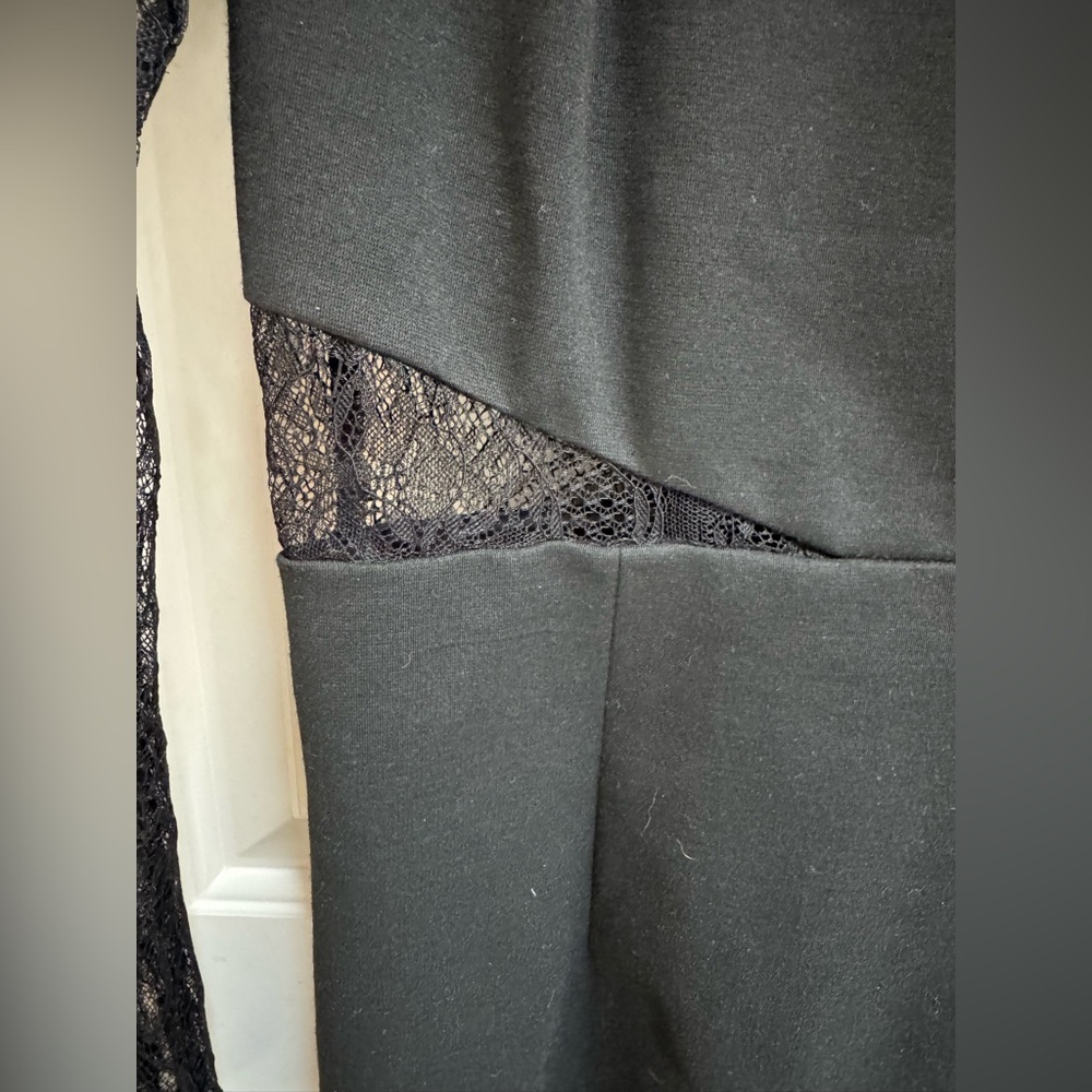 BCBGeneration Black Lace Inset Long Sleeve Bodycon Dress - Picture 6 of 7